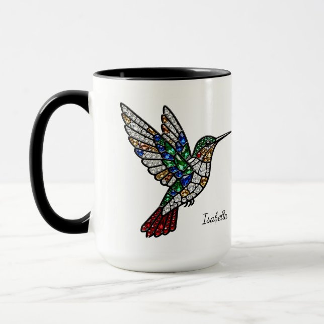 Personalized Stained Glass Hummingbird Mug (Gauche)