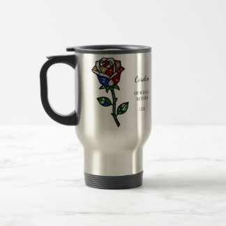 Personalized Stained Glass Rose Retirement Mug