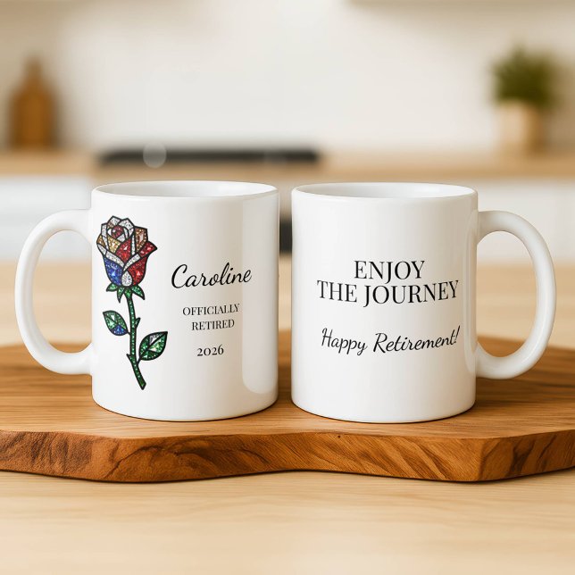 Personalized Stained Glass Rose Retirement Mug  (Créateur téléchargé)