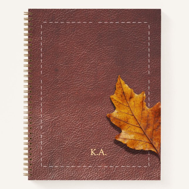 Personalized Stitched Leather Look Journal Gift (Devant)