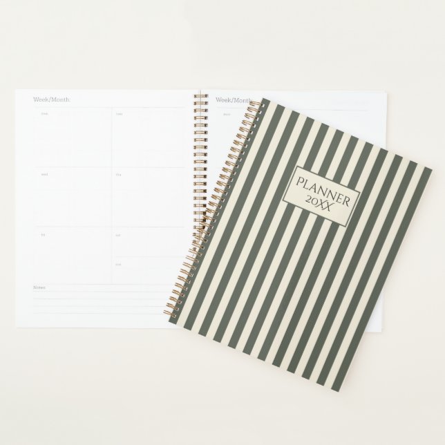 Personalized Striped Planner 20XX (Devant avec enveloppe)
