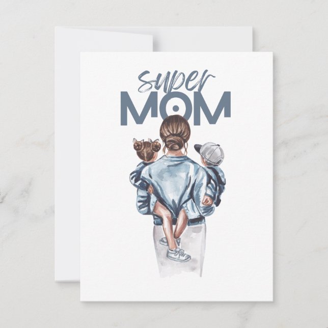 Personalized Super Mom with Son and Daughter Gift  (Devant)