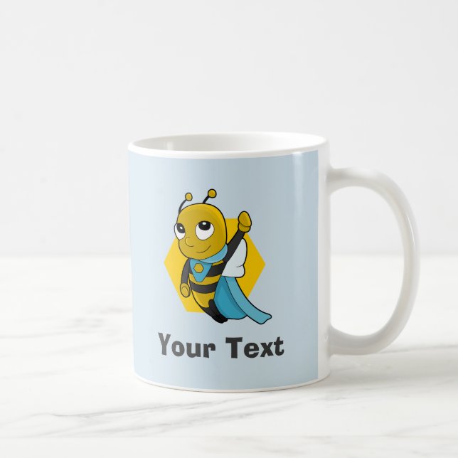Personalized Superhero bee cartoon Coffee Mug (Droite)