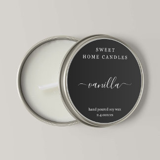 Personalized Tea Light Candle Label Round Sticker