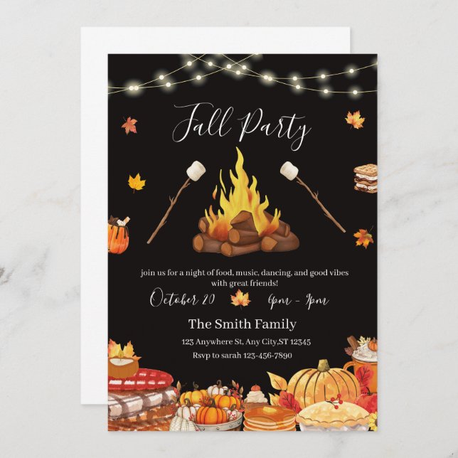 Personalized Thanksgiving dinner invitation (Devant / Derrière)