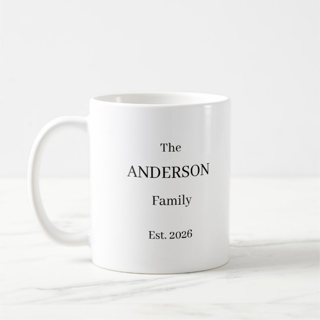 Personalized The Last Name Family Mug – Custom Wed (Gauche)