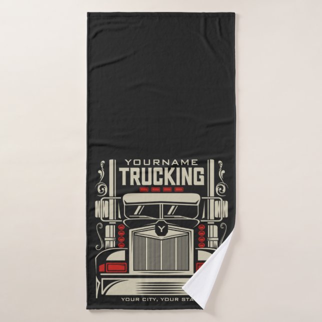 Personalized Trucking 18 Wheeler BIG Trucker (Serviette de bain)