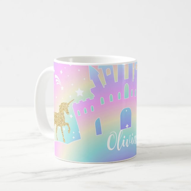 Personalized Unicorn Mug - Gift for Unicorn Lovers (Devant gauche)