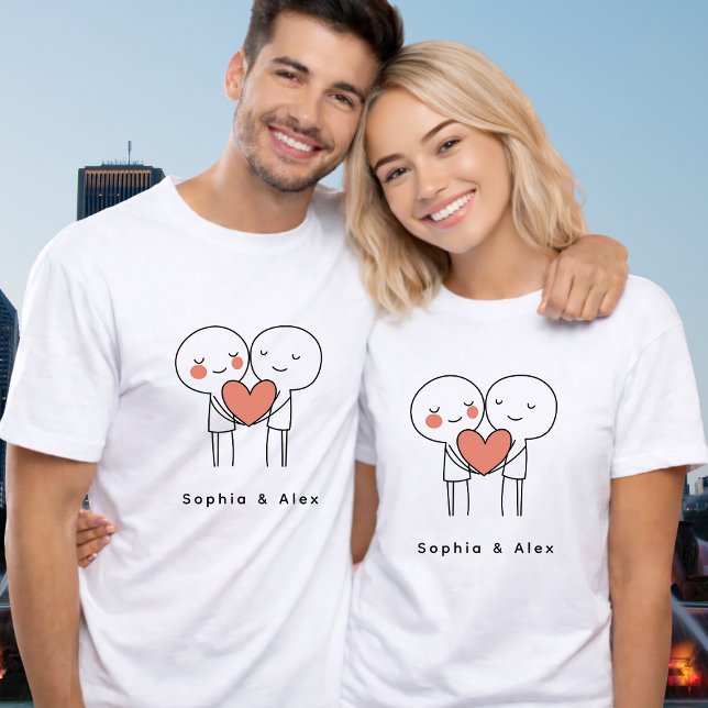 Personalized Valentine’s Couple Matching T-Shirt (Créateur téléchargé)