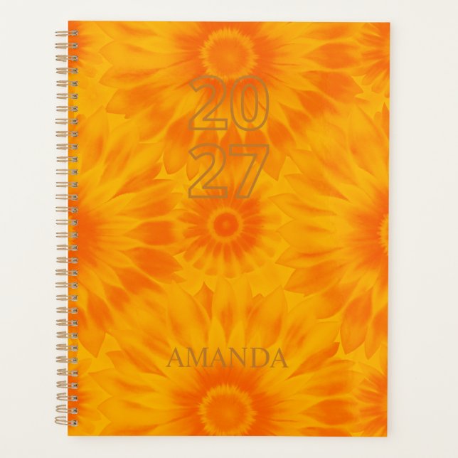 Personalized Vibrant Sunflower Orange Tie-Dye Art (Devant)