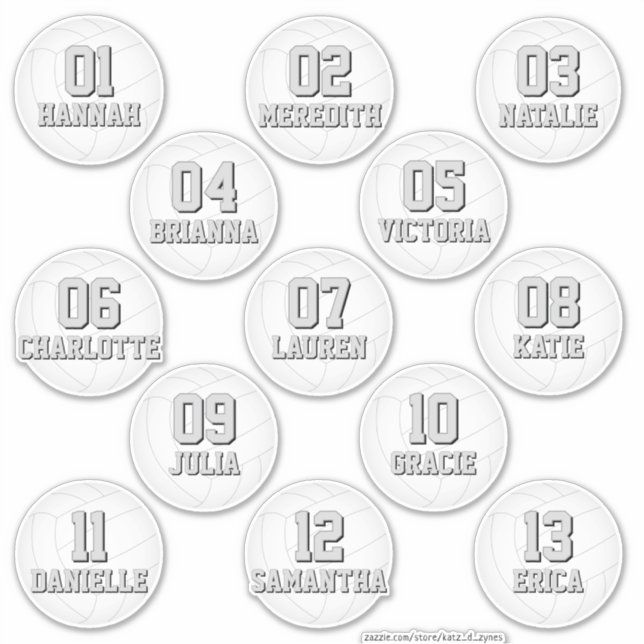 personalized volleyball stickers for 13 girls boys (Devant)