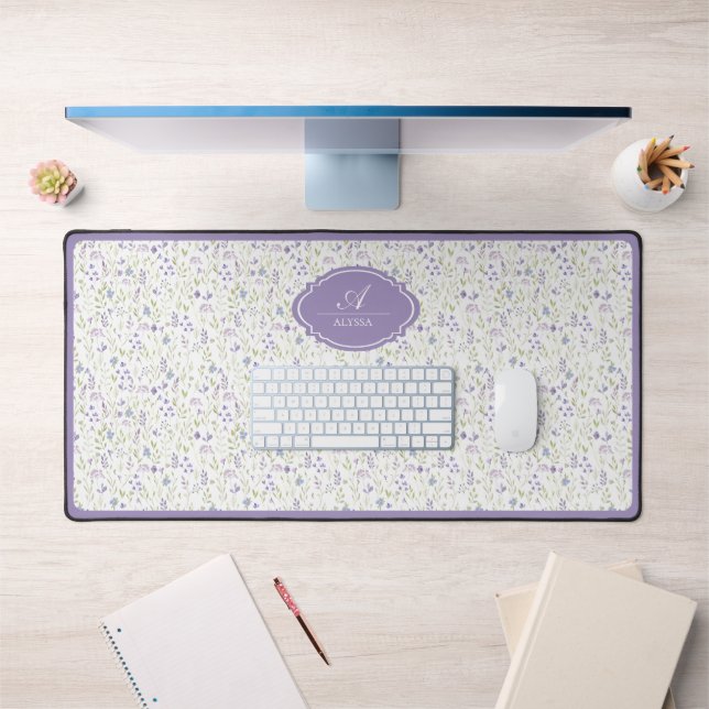 Personalized Watercolor Floral (Bureau 1)