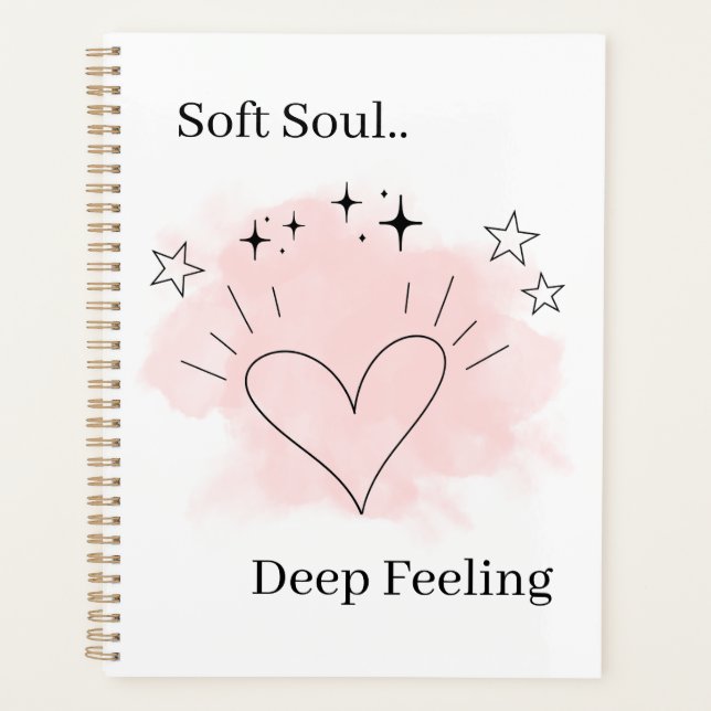 Personalized Watercolor Line Art Planner Notebook (Devant)