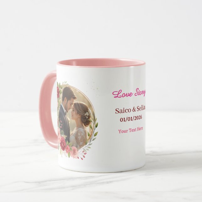 Personalized Wedding Anniversary Mug  (Devant gauche)