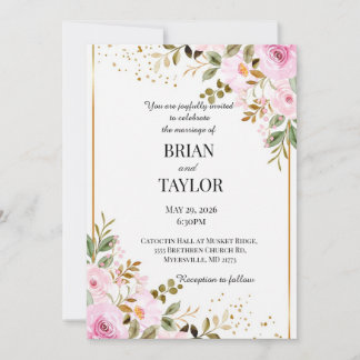 Personalized Wedding Invitation Card Invite