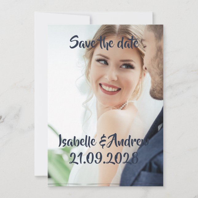 personalized wedding photo Save the Date Card (Devant)
