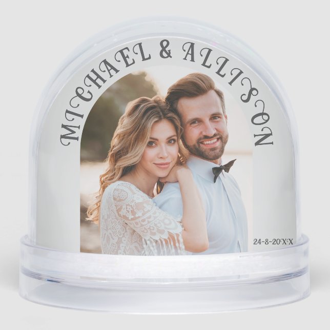 Personalized Wedding Snow Globe – 2 Photo Keepsake (Avant)