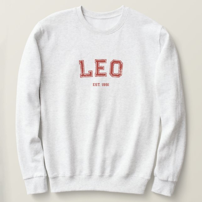 Personalized Zodiac Birth Year Sweatshirt (Design devant)