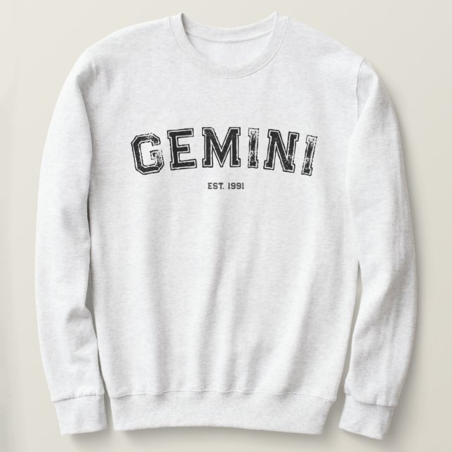 Personalized Zodiac Birth Year Sweatshirt (Design devant)