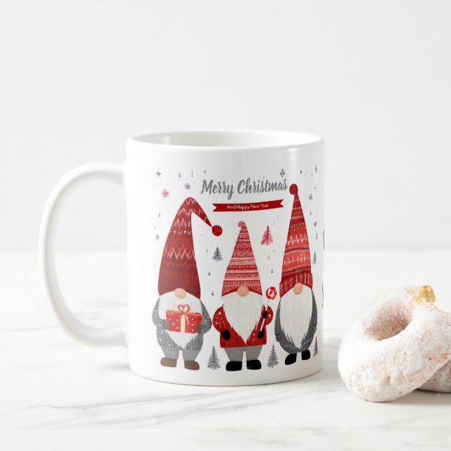 Personized Christmas Gnome Mug (Avec donut)