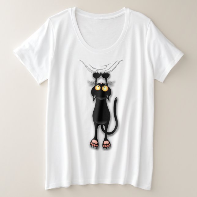 Personnage de chat drôle grattant le tissu (Design devant)