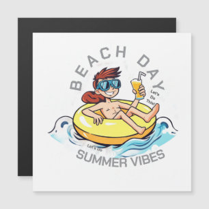 Personnage de dessin animé de jour de plage sur bo