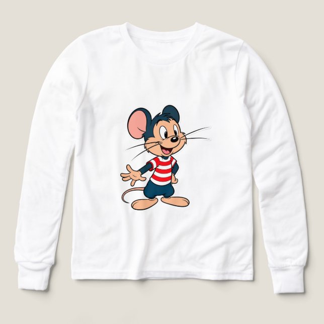 Personnage de souris de dessin animé joyeux (Motif recto)
