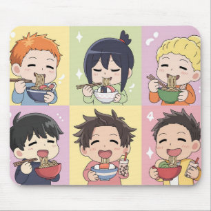 Personnages de Chibi Foodie Anime Tapis de Souris