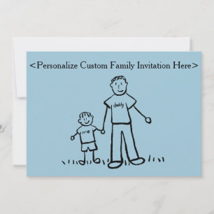 Personnages de famille père et fils Invitation per
