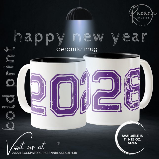 Personnalisable 2026 Gras Imprimer Mug en céramiqu (Créateur téléchargé)