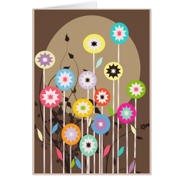 Personnalisable - carte florale de ressort (Devant)