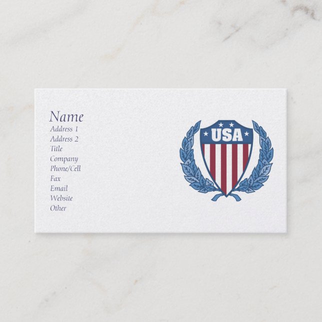 Personnalisable Cartes de visite Emblem USA (Devant)