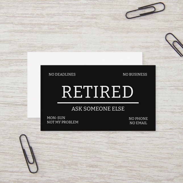 PERSONNALISABLE : CARTES DE VISITE RETRAITÉES (Devant/Arrière en situation)