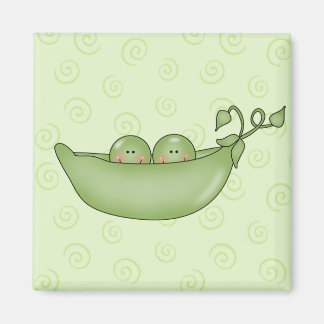 Personnalisable deux pois dans un aimant pour pois