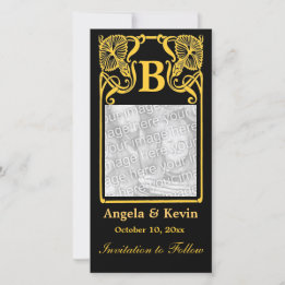 Personnalisable Enregistrer la date Carte Monogram