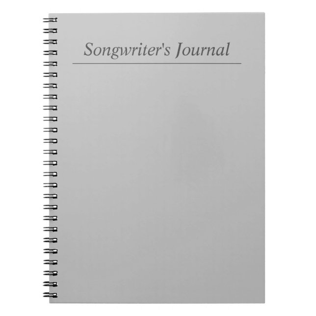 Personnalisable Grey Songwriter's Journal (Devant)