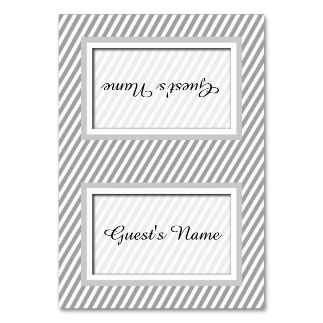 Personnalisable Gris rayé Nom Cartes de lieu (Par défaut)