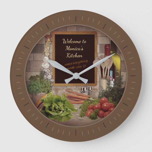 (Personnalisable) Horloge de cuisine avec votre no (Recto)