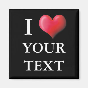 Personnalisable I Heart Magnet 0004
