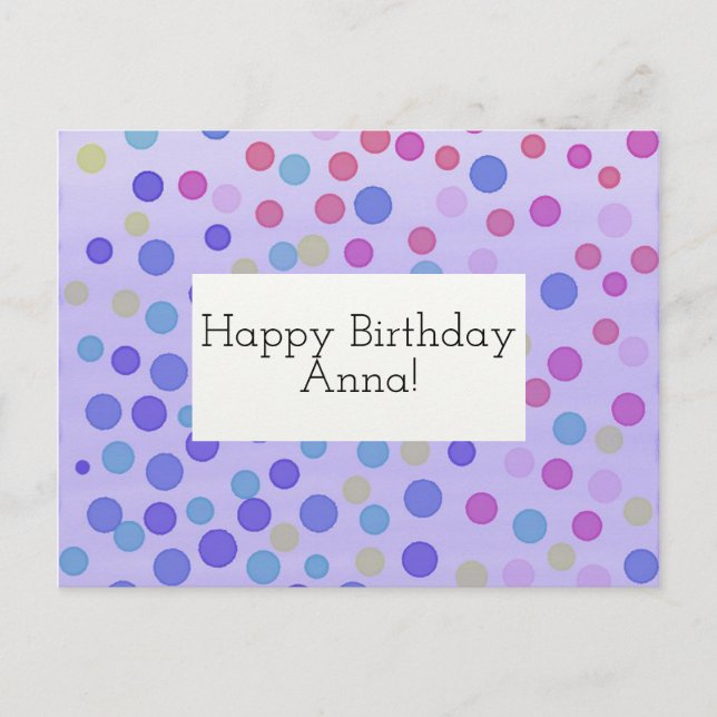 Personnalisable Joyeux Anniversaire Carte confetti (Devant)