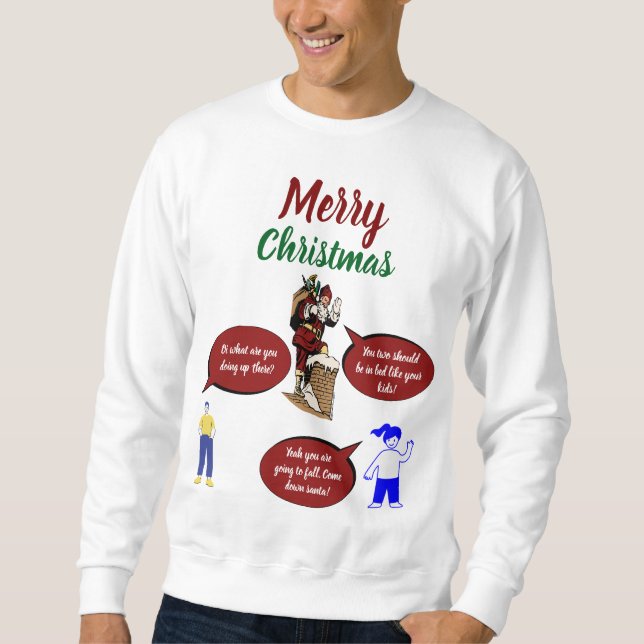 Personnalisable Joyeux Sweatshirt de Noël (Devant)