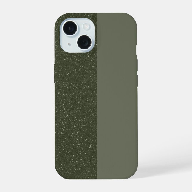 Personnalisable Moss Green Noise iPhone 15 Coque (Verso)