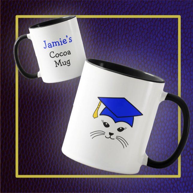 Personnalisable Petit Chat Graduate Mug (Créateur téléchargé)