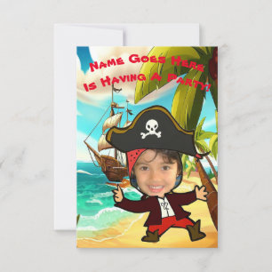 Personnalisable Photo Pirate Party Invitation