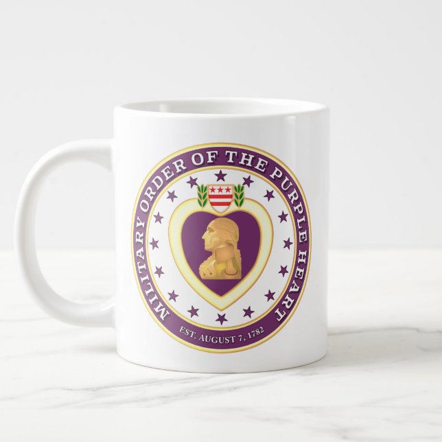 Personnalisable "PURPLE HEART" Mug de café géant (Gauche)