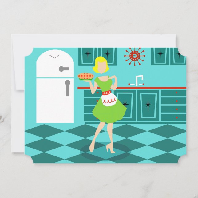 Personnalisable Retro Invitations Fête des Mères (Devant)