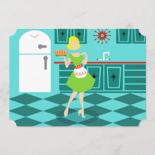 Personnalisable Retro Invitations Fête des Mères