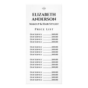 Personnalisable Salon de beauté Liste de prix Modè