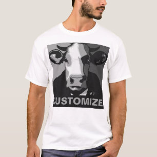 Personnalisable ! T-shirt de vaches noir et blanc