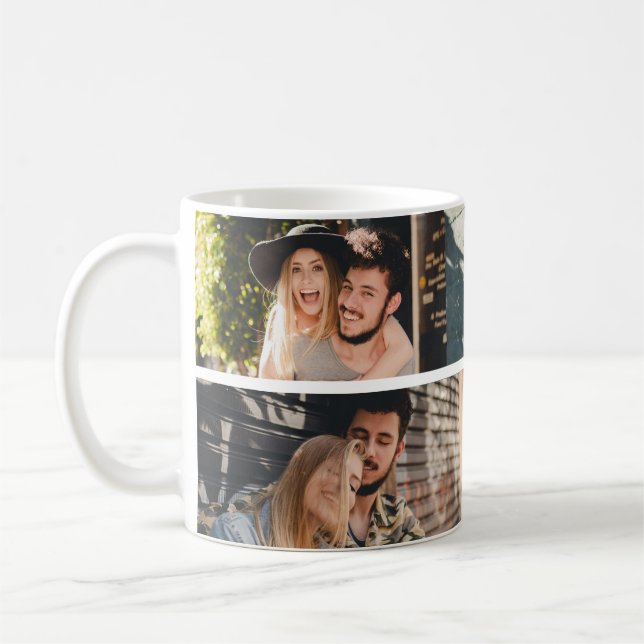 personnalisation 4 photo collage tasse de café (Gauche)
